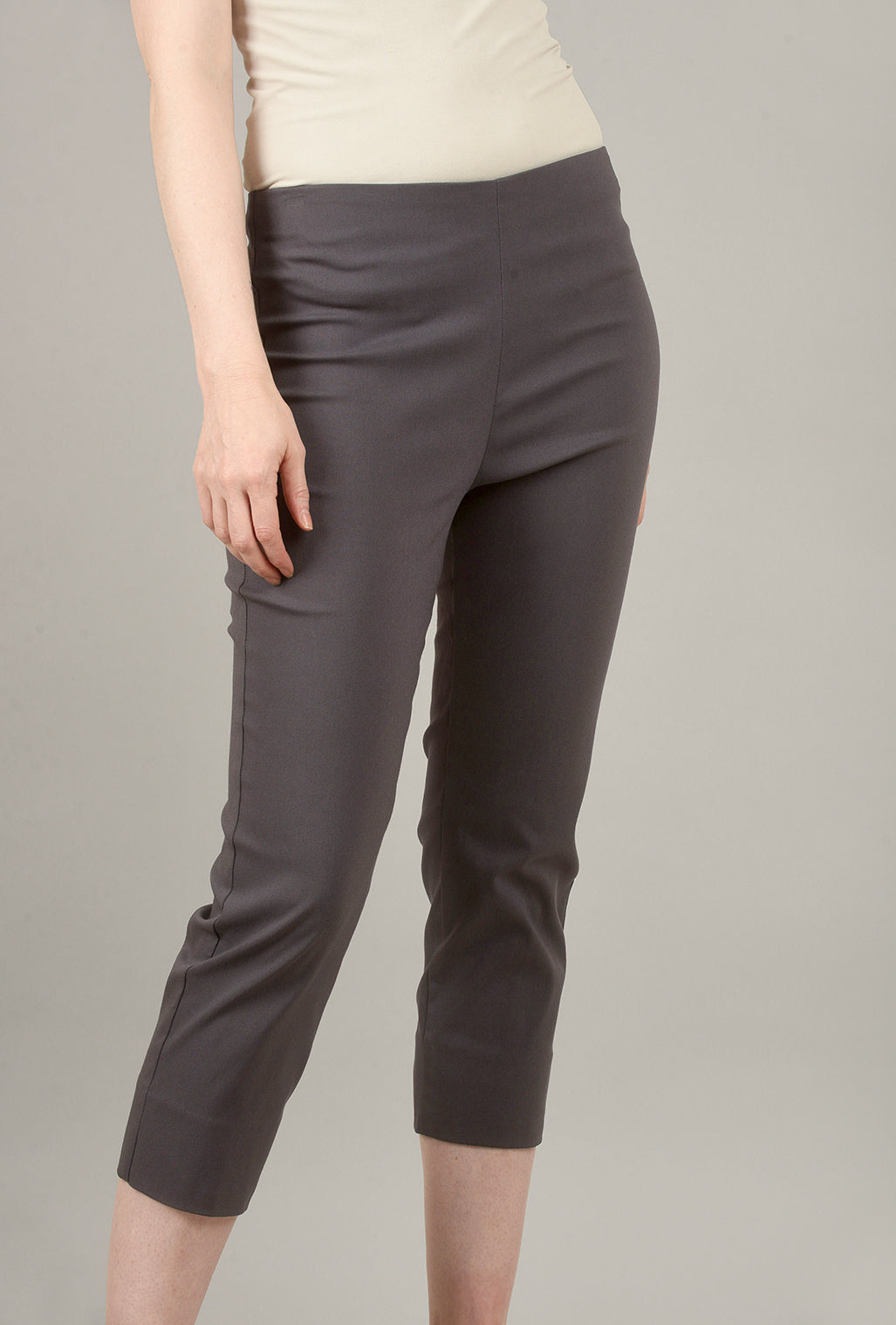 Equestrian Mindy Cropped Pant, Dark Gray 