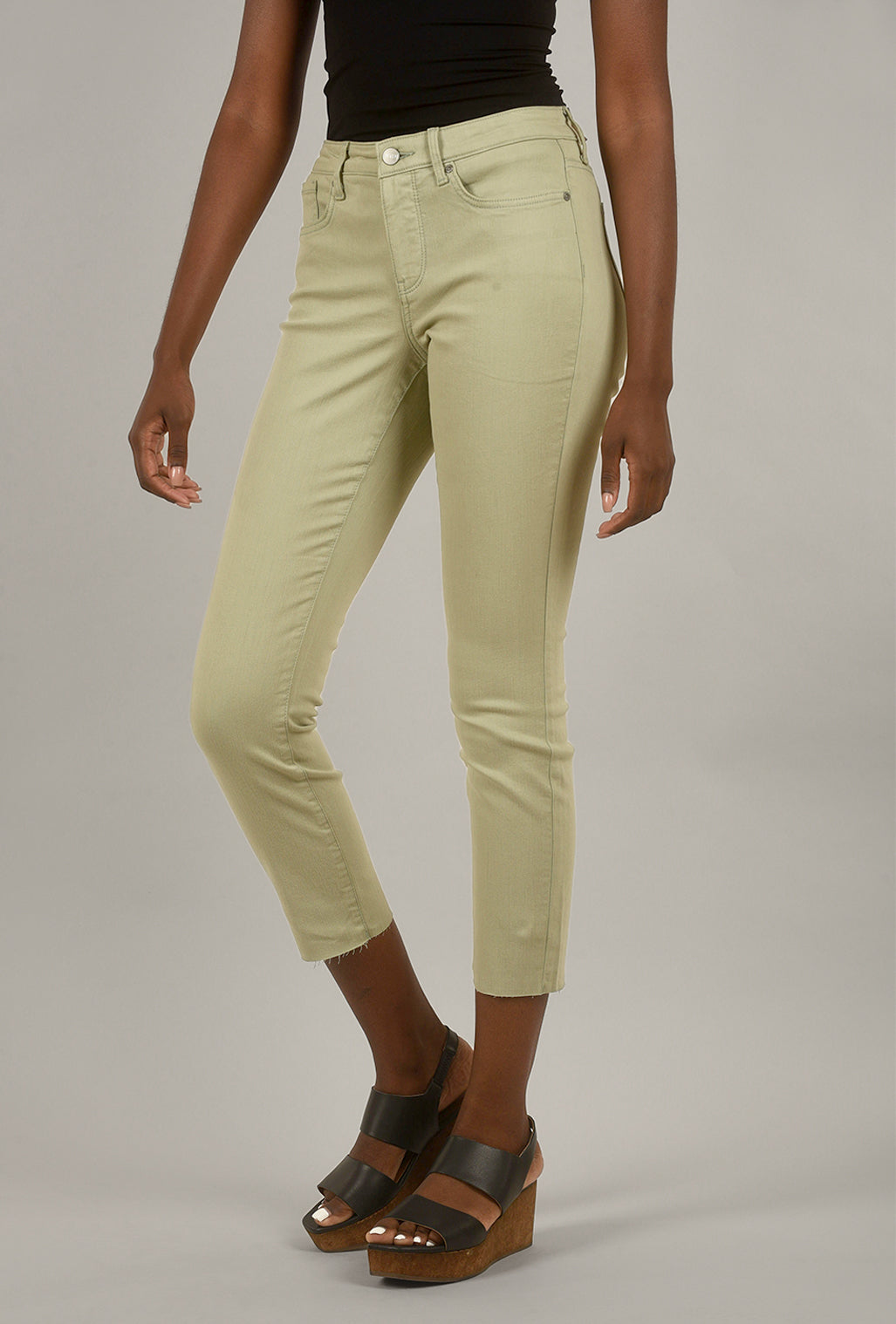 NYDJ Alina Raw-Hem Skinny Denim, Bamboo 