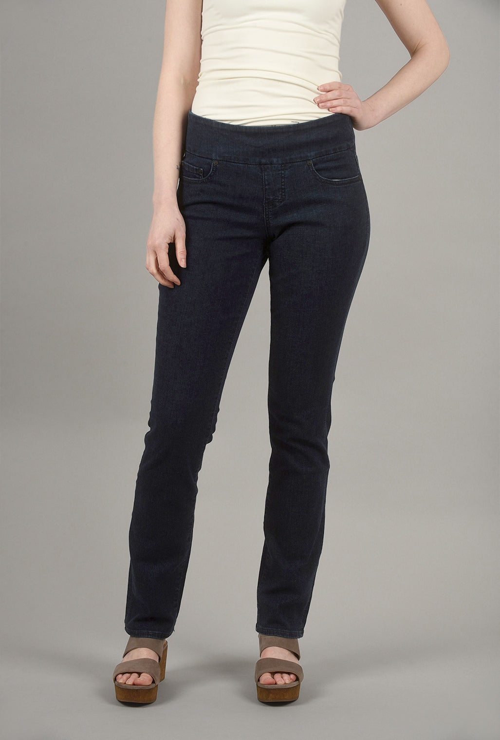 Jag Jeans Peri Straight Stretch Denim, Ink 