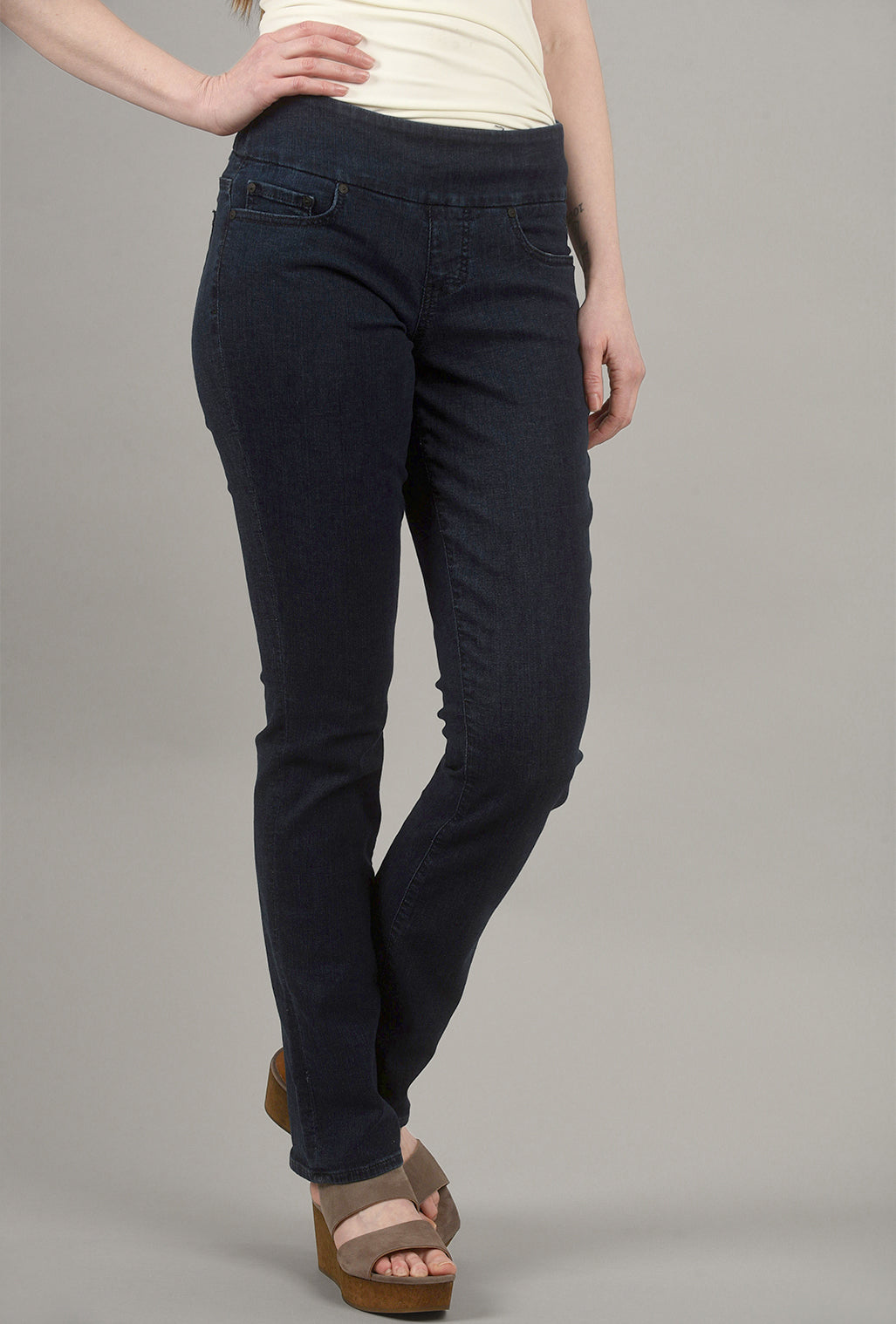 Jag Jeans Peri Straight Stretch Denim, Ink 