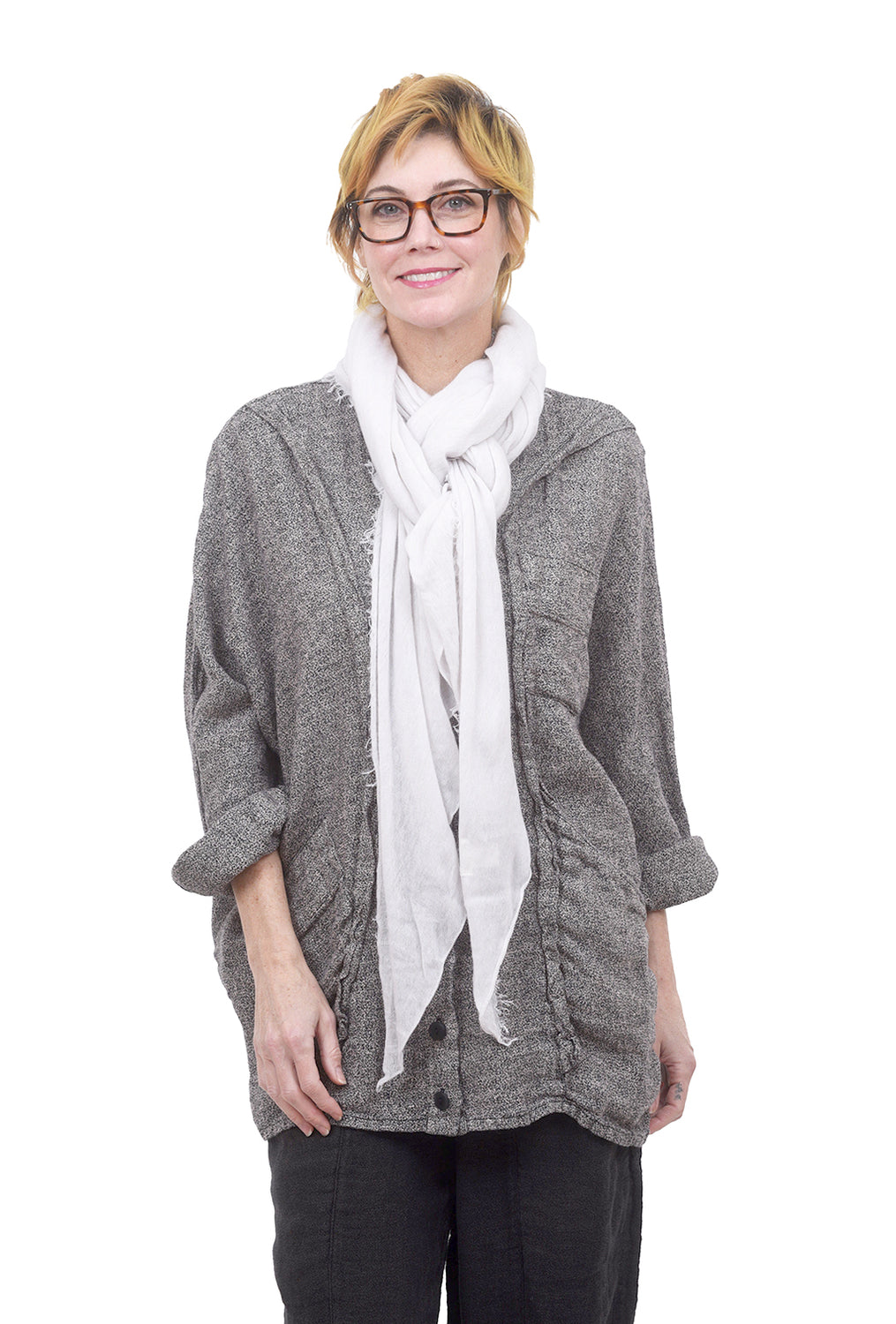Grisal Cashmere Love Scarf, White Noise One Size White
