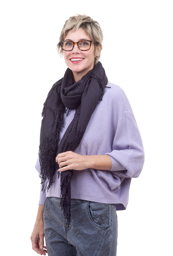 Blue Pacific Tissue Solid Scarf, Purple Velvet 