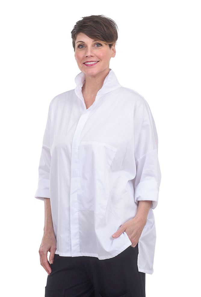 Planet Signature Shirt, White Rib 