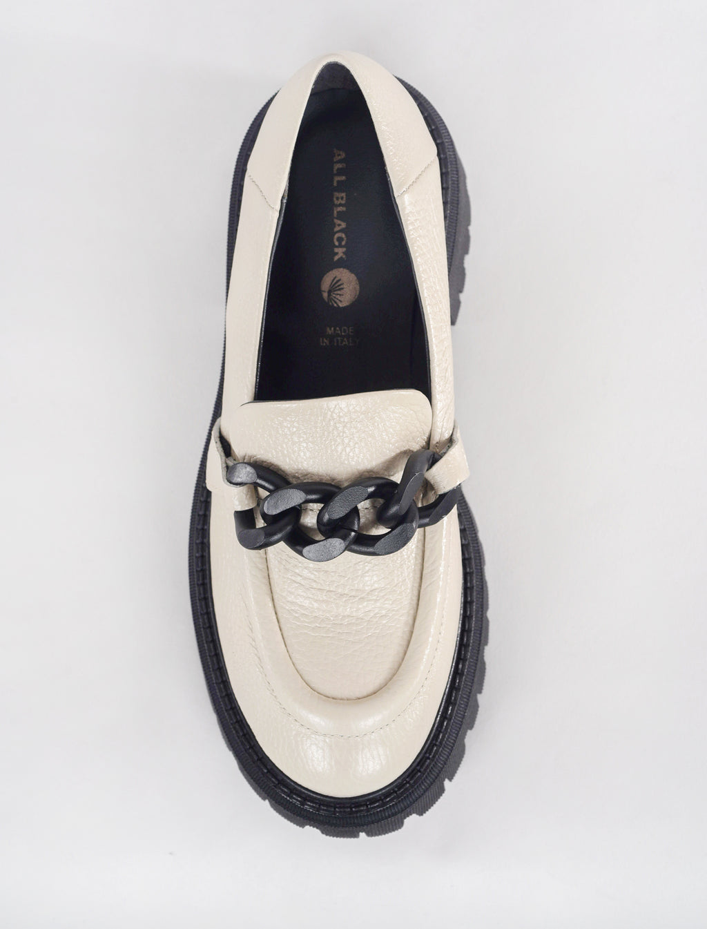 All Black Link & Lugg Shoe, Ivory 