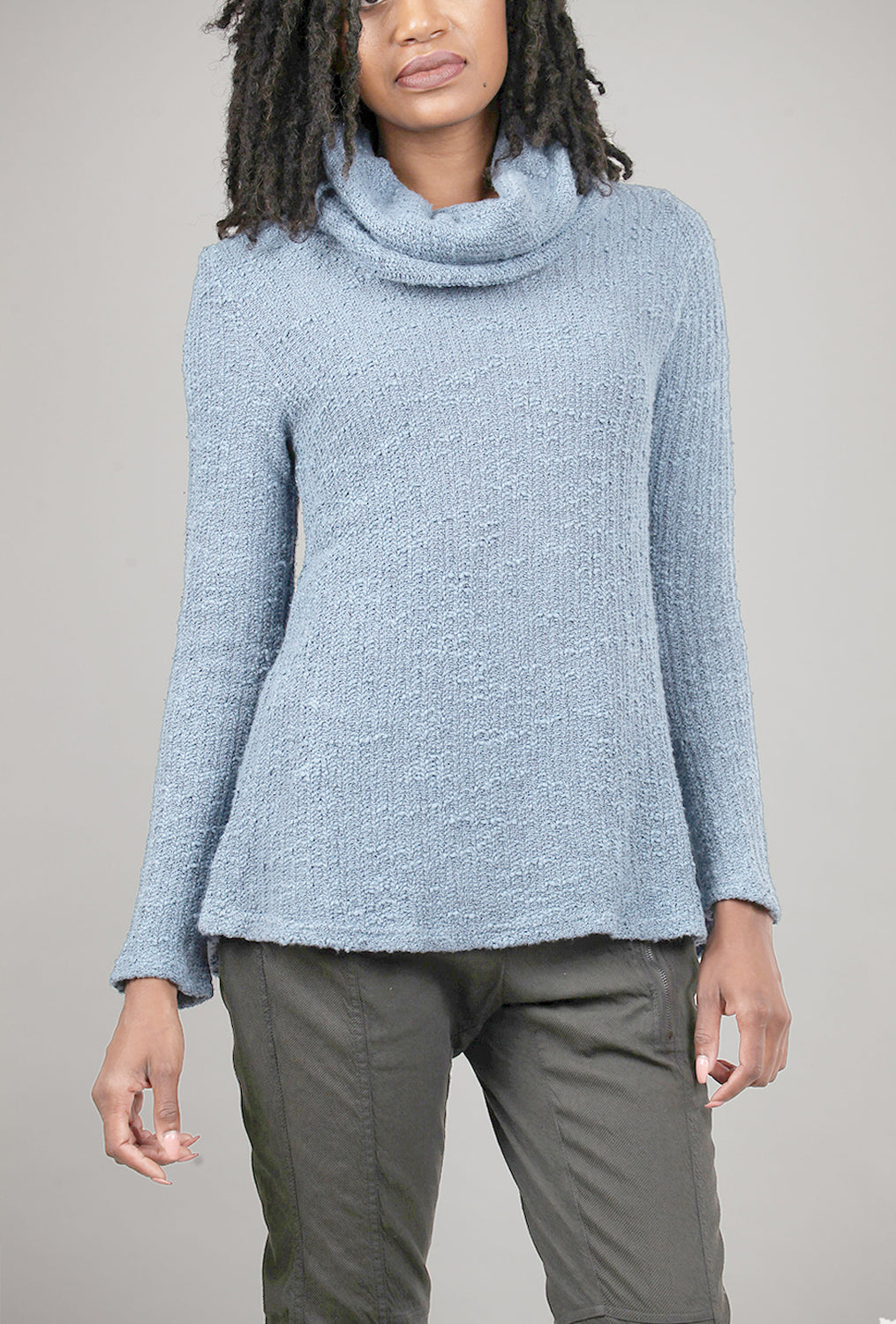 Cut Loose Nubbly Knit Cowl Pullover, Tidal 